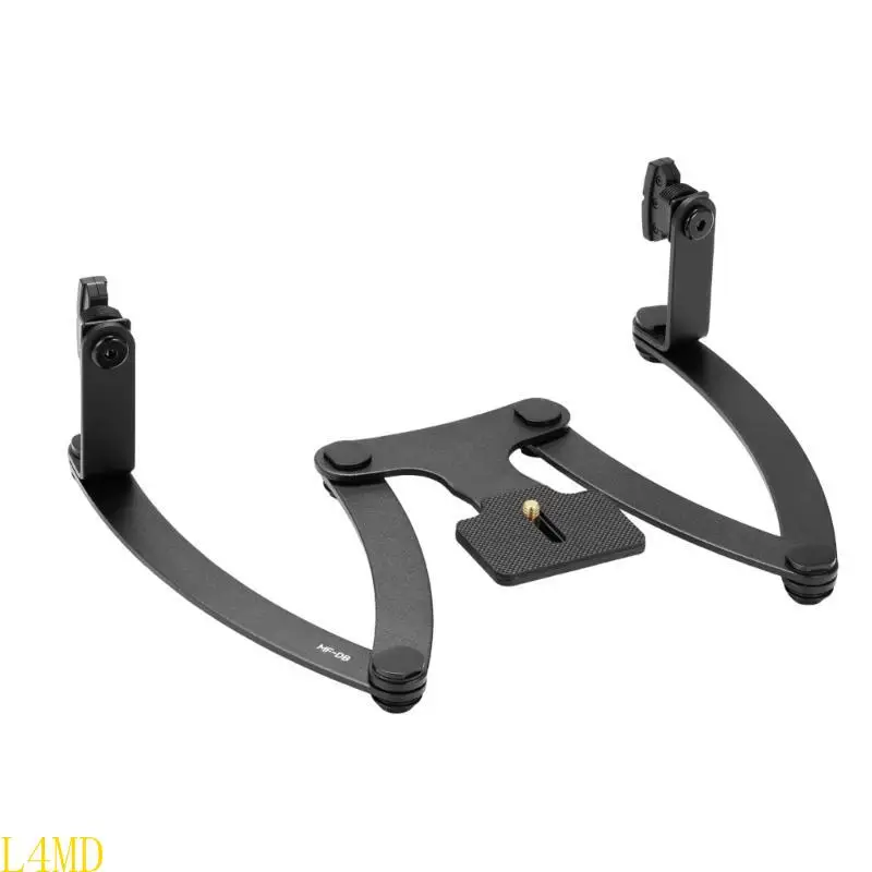 

L4MD MFDB Adjustable Double Head Flash Bracket for MF12-DK1 Flash Light Black