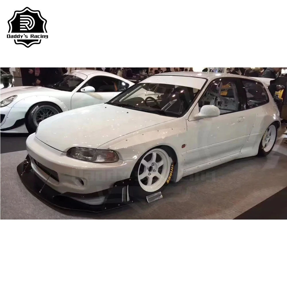 Fiber Glass Body Kit Fit For Honda Civic V EG Rocket B Style 1992-1995 Wide Body Kit Bumper Fender Flare Spats Spoiler