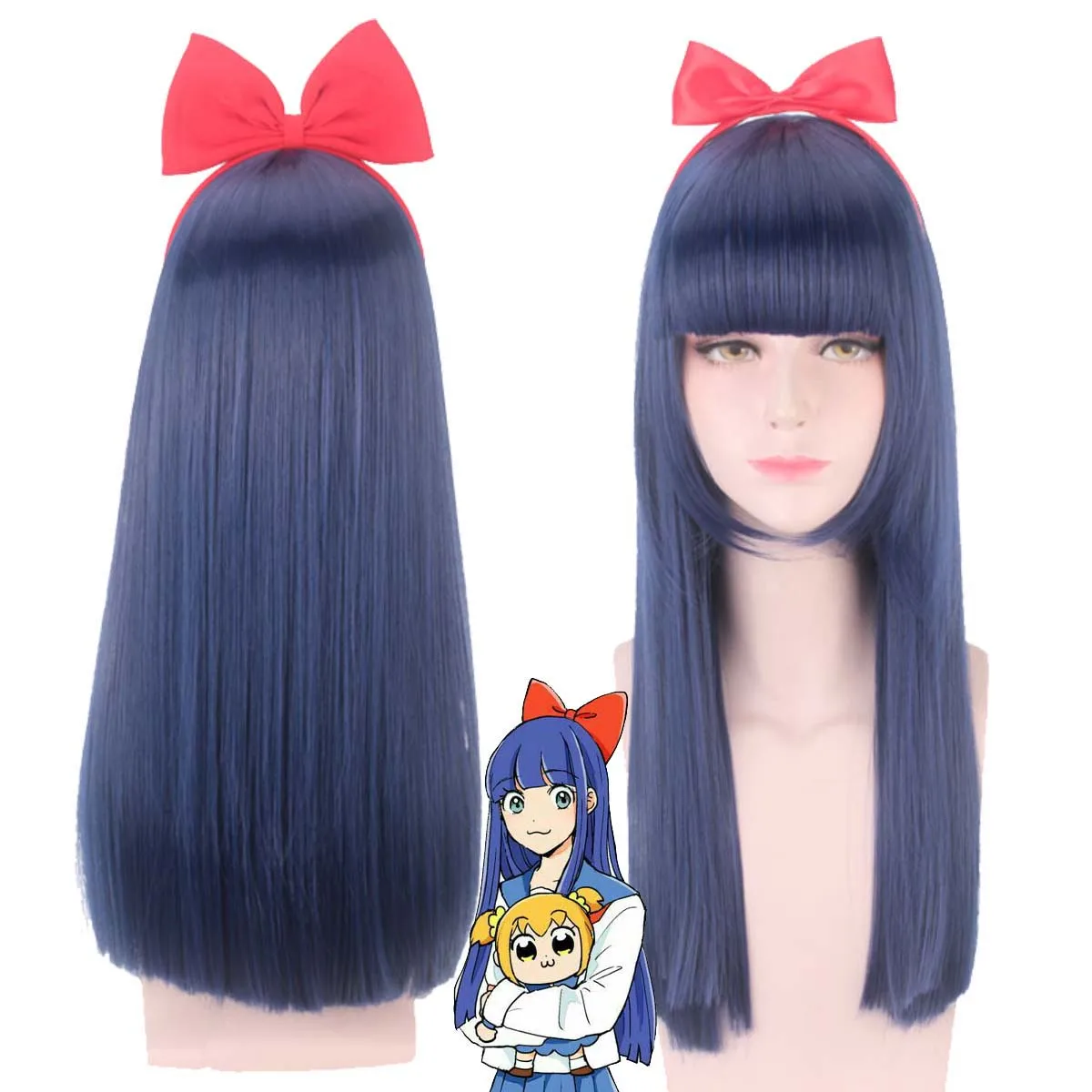 Pelucas de Popuko y Pipimi para Disfraces de Anime POP TEAM EPIC para Mujeres en Fiestas de Halloween