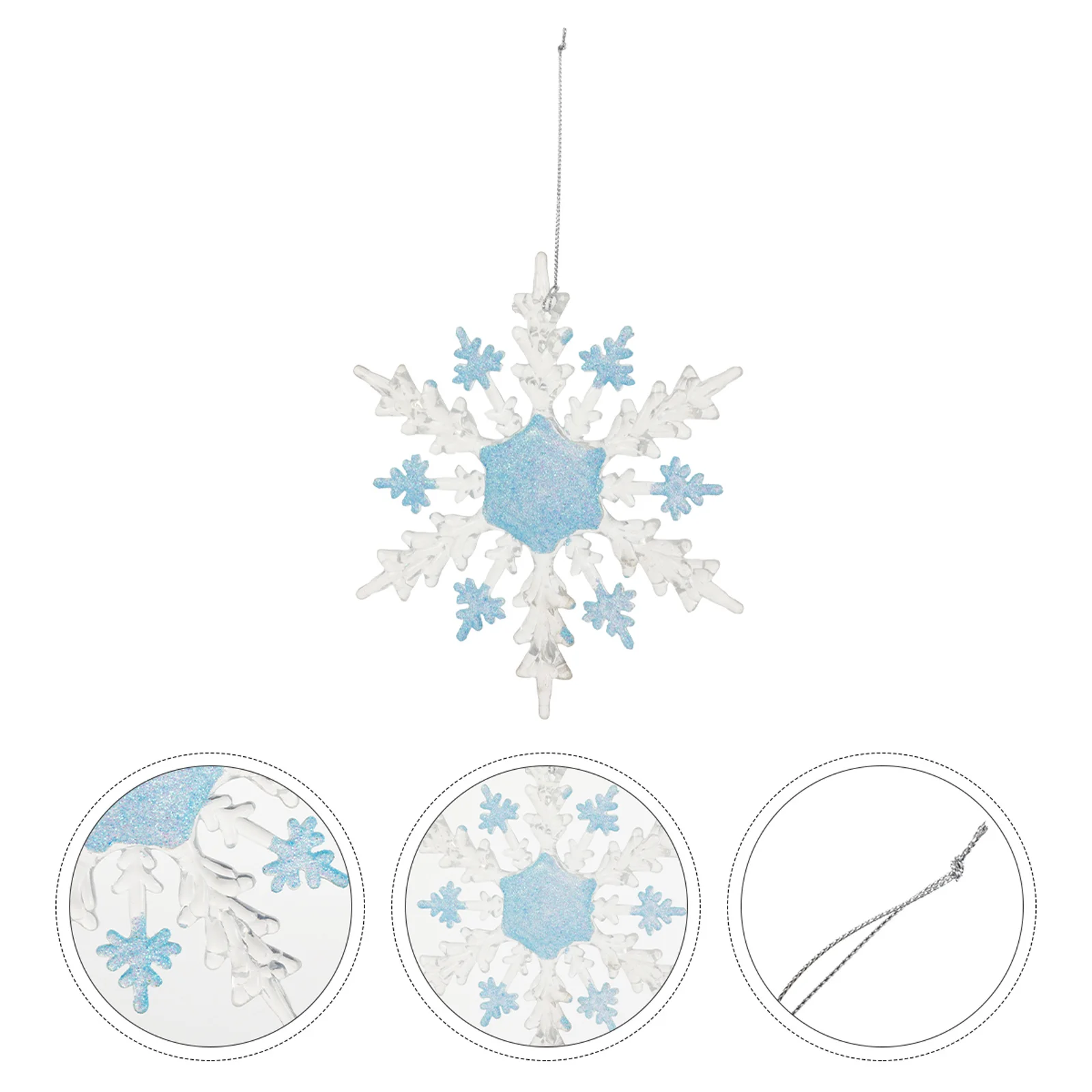 

1Pcs Acrylic Snowflake Ornaments Translucent Blue Christmas Pendant Xmas Tree Hanging Decorations Xmas Decor Acrylic Snowflake