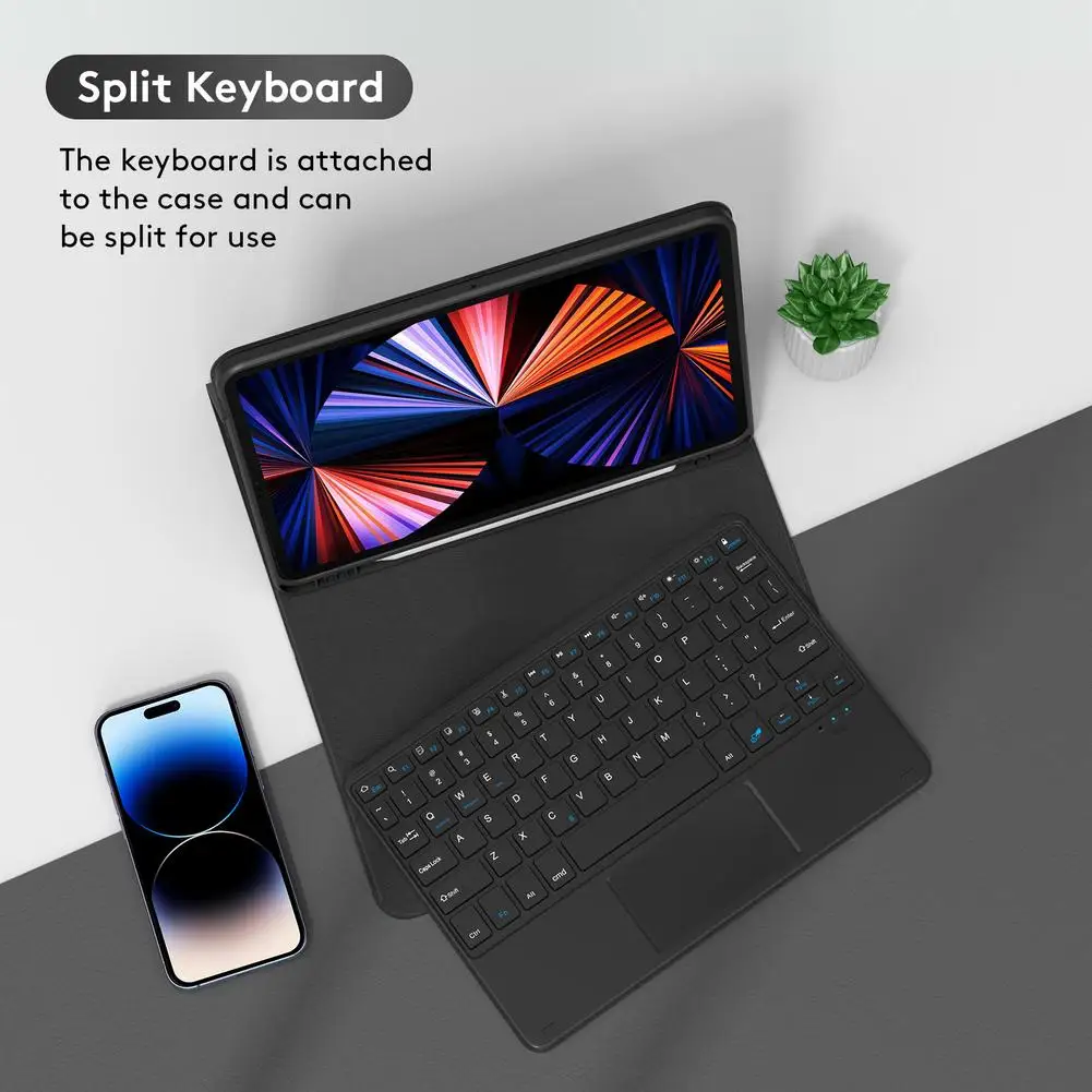 Bluetooth-compatible Keyboard With Protective Leather Case Set Compatible For pad Pro11 Air5 10.9 Inch 11 Inch