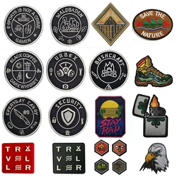 Outdoor Nature Forest Campfire Camping Game Traveler Shoes Patch Adventure Hiking Climbing Forward Applique for Backpack