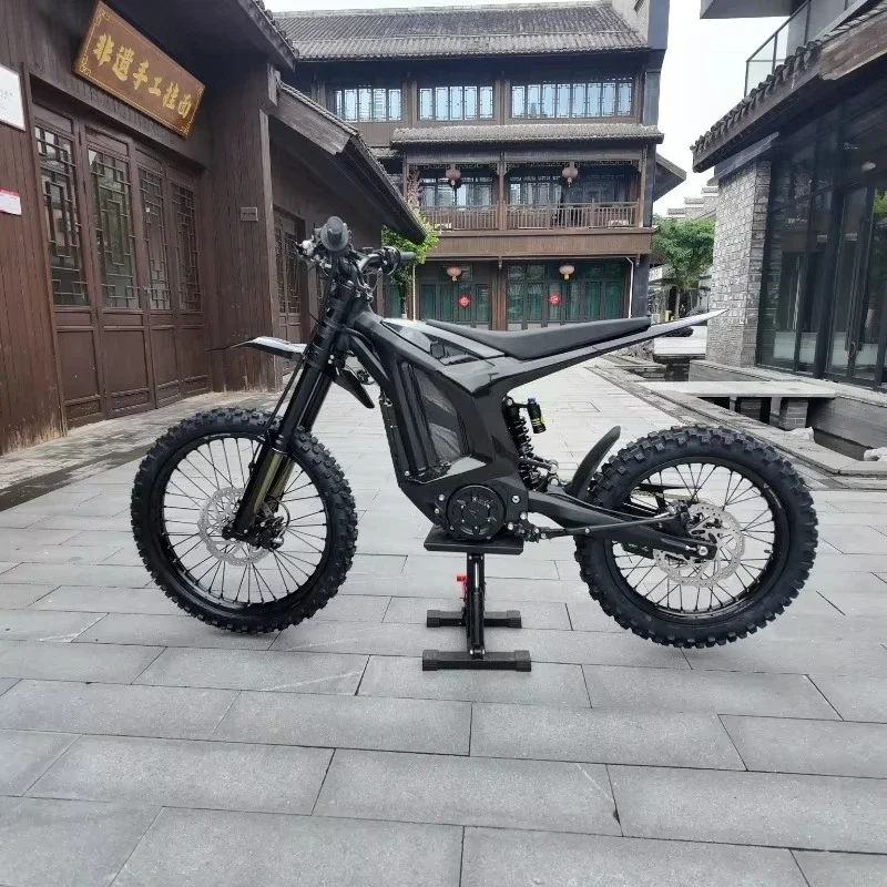 SXLL High Speed Aluminum Electric Dirt Bike 26.5kW Central Motor 7-Speed 72V 60Ah Lithium Battery Off-Road Adults 21/18 Tires