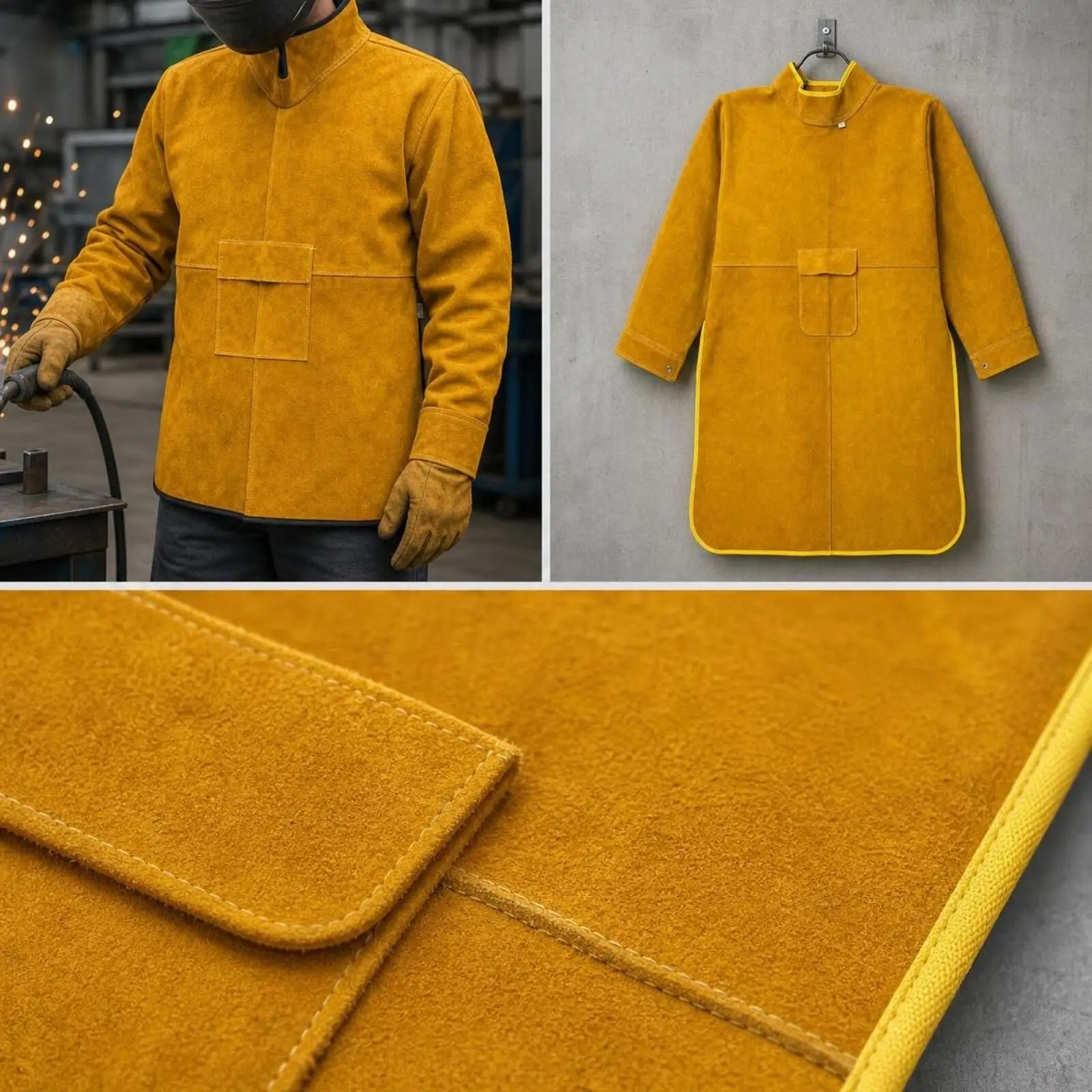 cowhide-leather-welding-protective-apron-long-sleeve-flame-proof-metalworking-jacket-for-sparks-hot-work-protection