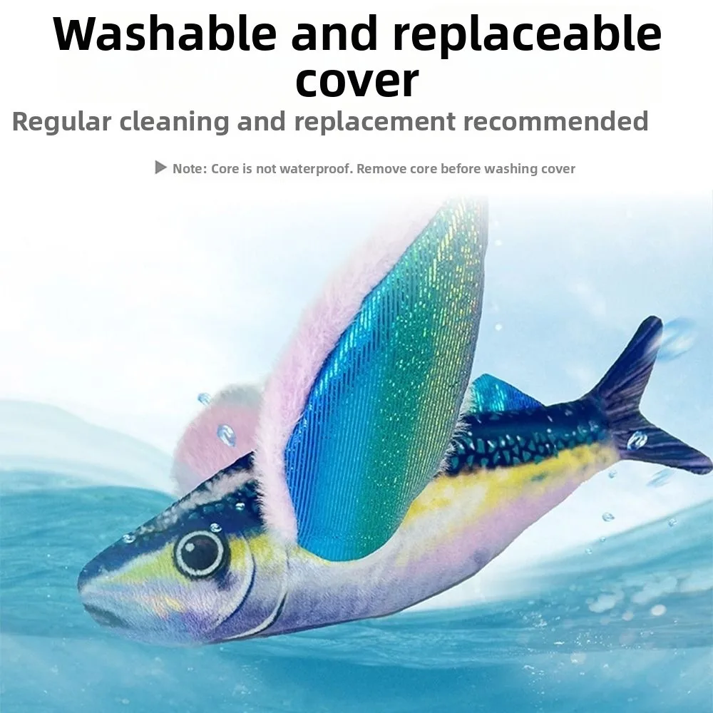

Interactive Cat Fish Shaped No Flying Flapping Fish Cat USB Rechargeable Detachable Interactive Cat Kicker Pet Products