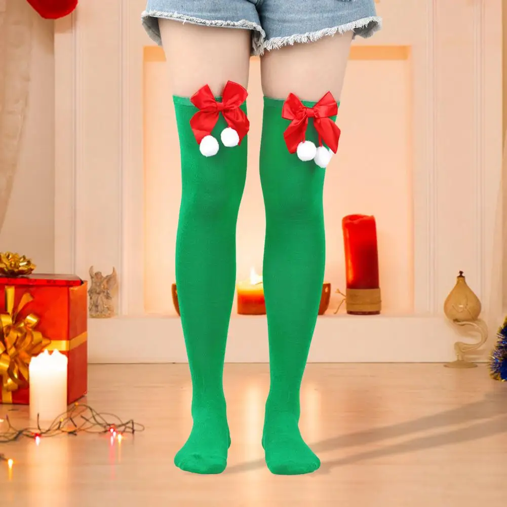 Festive Sock Set Colorful Retro Christmas Stockings with Anti-slip Design for Cosplay Performances Mini Dress Skirts Festive