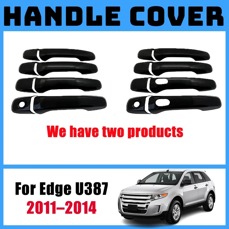 

Gloss Black Car Door Handle Cover For Ford Edge 2011 2012 2013 2014 Car Door Handle Cup Protector Outside Plate Decorative Cover