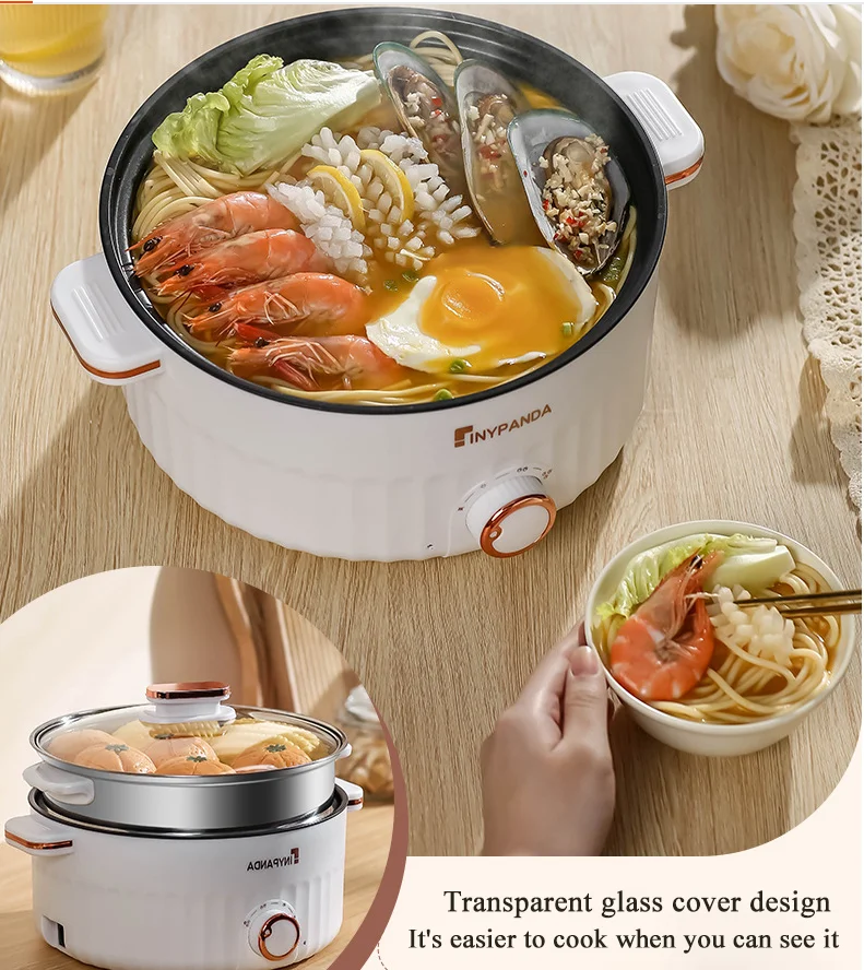 

Multifunction Electric Cooker Dormitory Cooker Household for Hot Pot Cooking and Frying and Double Layer Soup Heater Pot Fry Pot