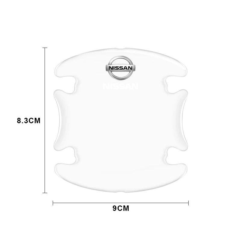 4pcs Car Door Handle Bowl Protector Transparent Anti-collision For Nissan X-Trail T32 T31 Qashqai Tiida Teana Car Styling