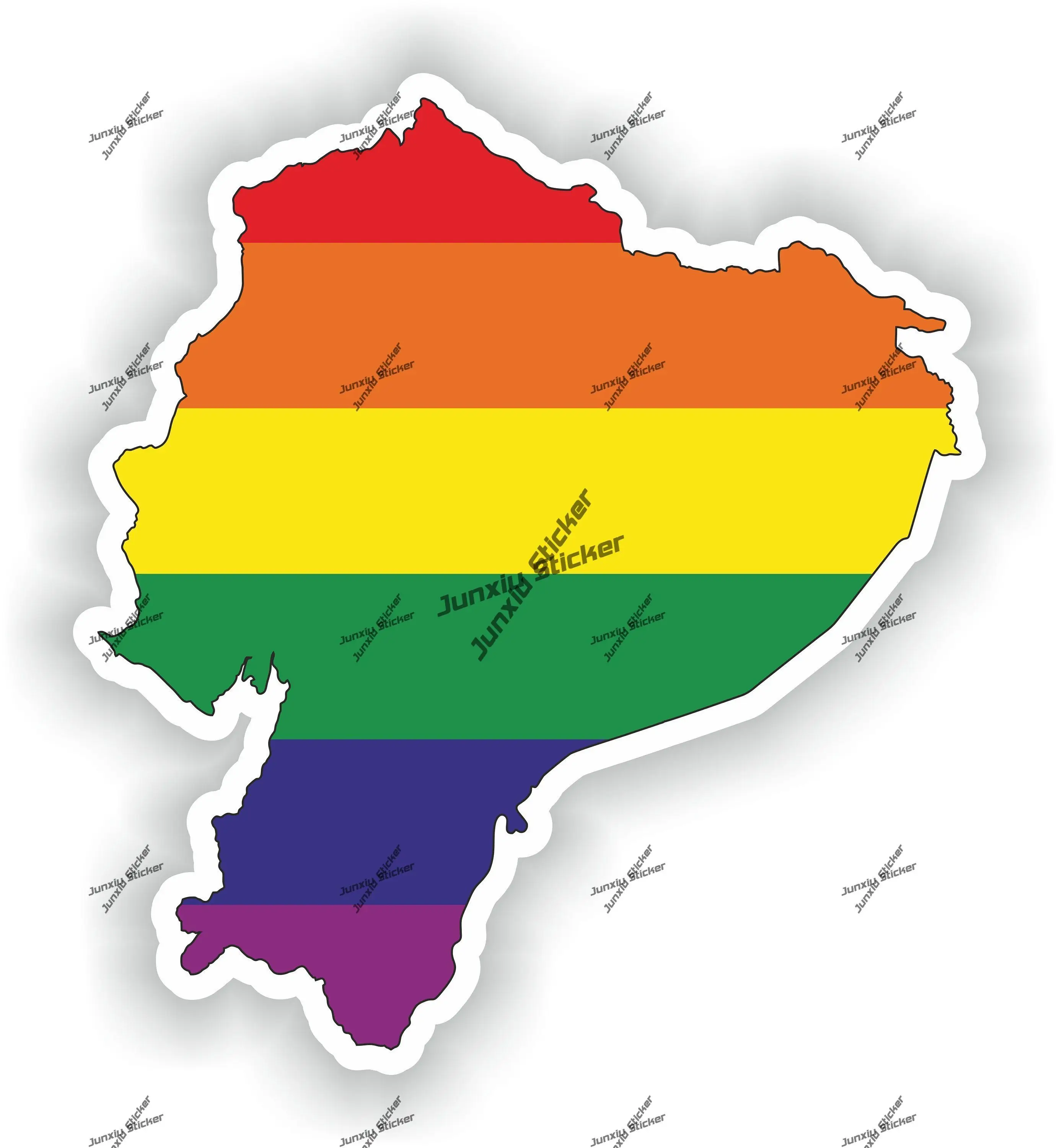 

Ecuador Sticker Ecuador Gay Rainbow Silhouette Decal for Car SUV Laptop Fridge Window Reflective-silver Decoration for Bumper