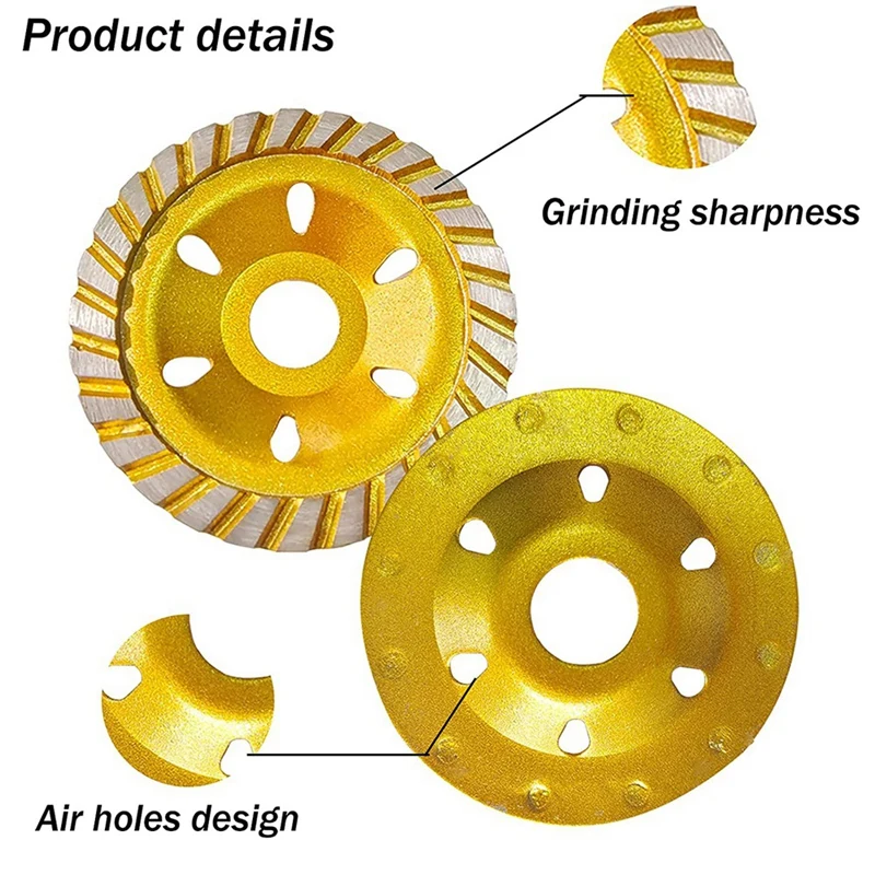 Diamond Grinding Cup Wheel,Concrete Grinding Wheel Disc Duty Turbo Row Angle Grinder Wheel Dresser For Granite,Marble