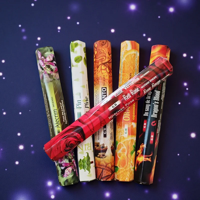 6 Sets of 120 Incense Sticks Available in 12 Constellation Rose Sandalwood Jasmine Lavender India Home Fragrance Yoga Meditation