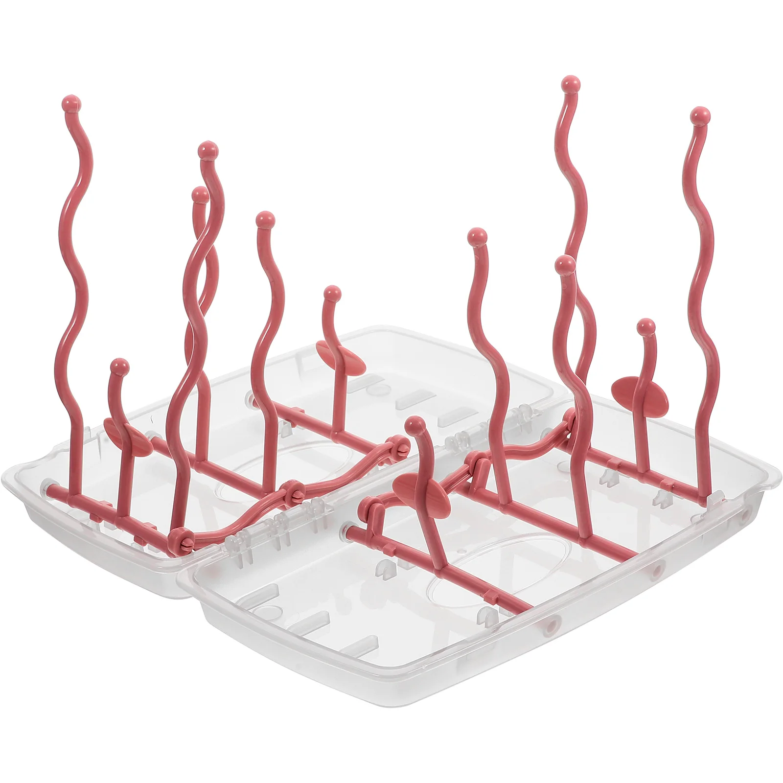 

Folding Baby Bottle Drying Rack Pink Space Saving Travel Cup Holder Draining Storage Organizer Kitchen Bottle Hanger Rack