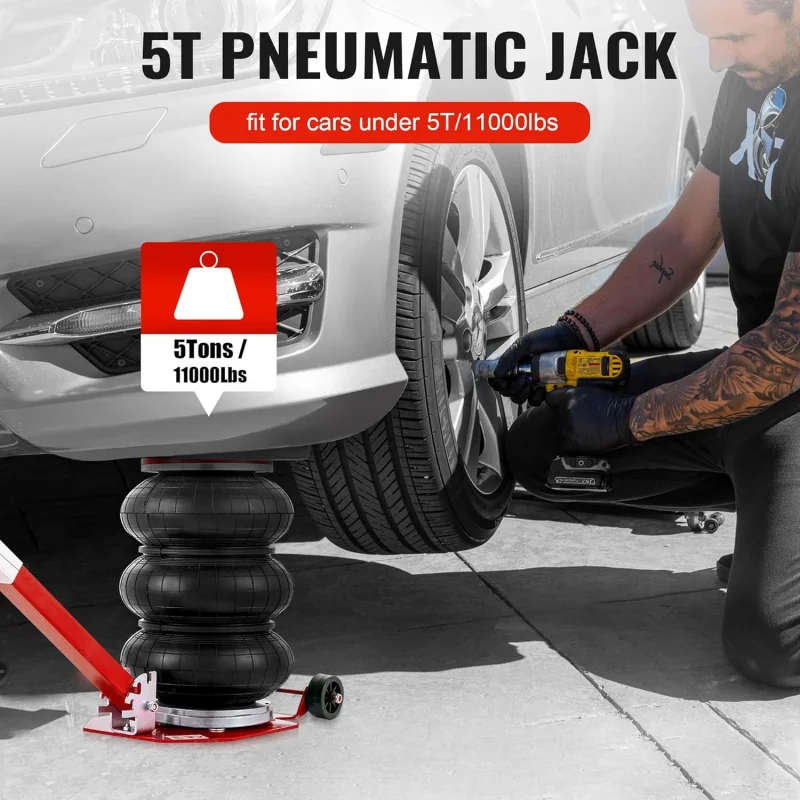 Air Jack 3 Ton 6600lbs Pneumatic Jack with Grip Guard, 3s Fast Lifting Height Up to 15.7 Inch, Air Jacks for Cars with Adjustabl