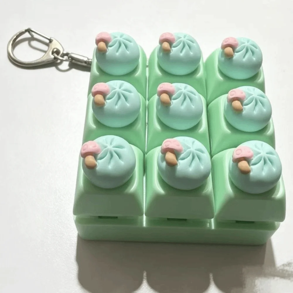 LED Light Keyboard Fidget 9 Button Pocket Size Finger Keyboard Pendant Crisp Sound Cute Mini Keyboard Keychain Daily Casual Use