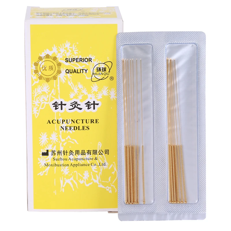 20 Pcs/Pack Gold Plated Sterile Acupuncture Needles Hyposensitivity Non-Disposable Use Full Gilded Needle Iatrophysics Dropship