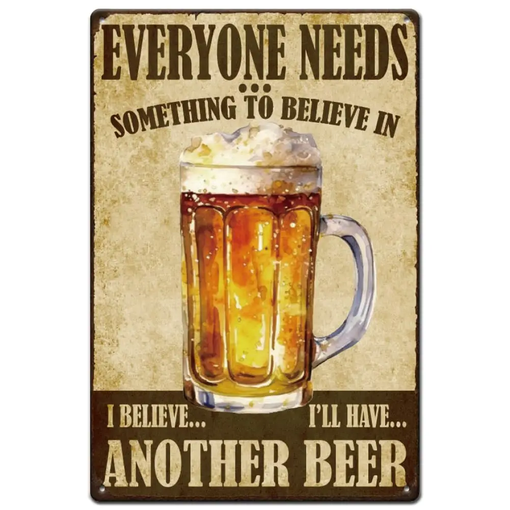 SUPERDANT I'll Have Another Beer Metal Sign Beers Tin Signs Metal Poster Vintage Art Sign for Pub Playroom Billiard Room Ba sign