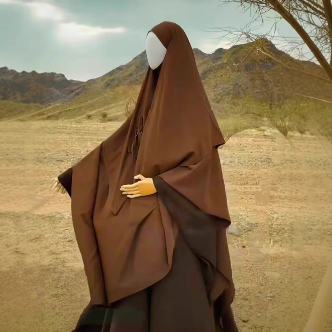 خمار حجاب طبقتين حجاب إسلامي للنساء دبي تركيا الحجاب وشاح إسلامي شال ملابس الصلاة رمضان غطاء الرأس النقاب