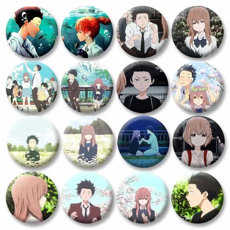 A Silent Voice Anime Soft Button Pin Cartoon Character Shouko Nishimiya Shoya Ishida Matching Icons Brooch Badge Bag Accessories