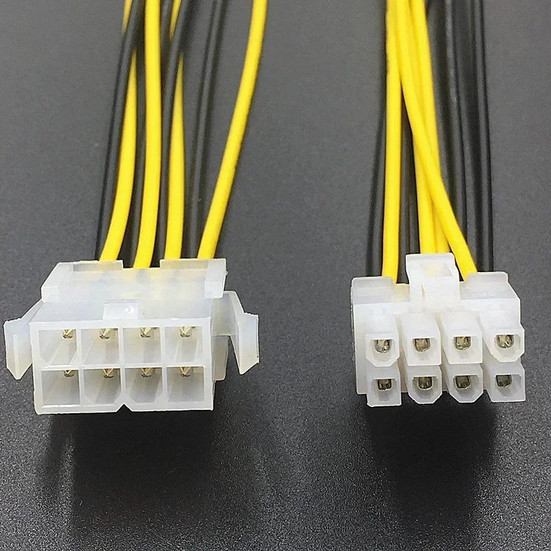 5pcs CPU Power Extension Cord 8pin Power Supply Line Lengthened Power Conversion Adapter Cable Motherboard Power Supply Line