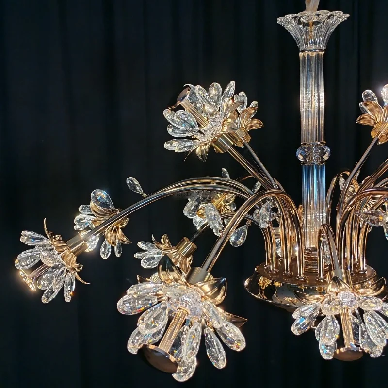 ثريا كريستال فرنسية فاخرة خفيفة لغرفة المعيشة الجديدة ضوء رئيسي للمطاعم الأوروبية ثريا لغرفة النوم #3