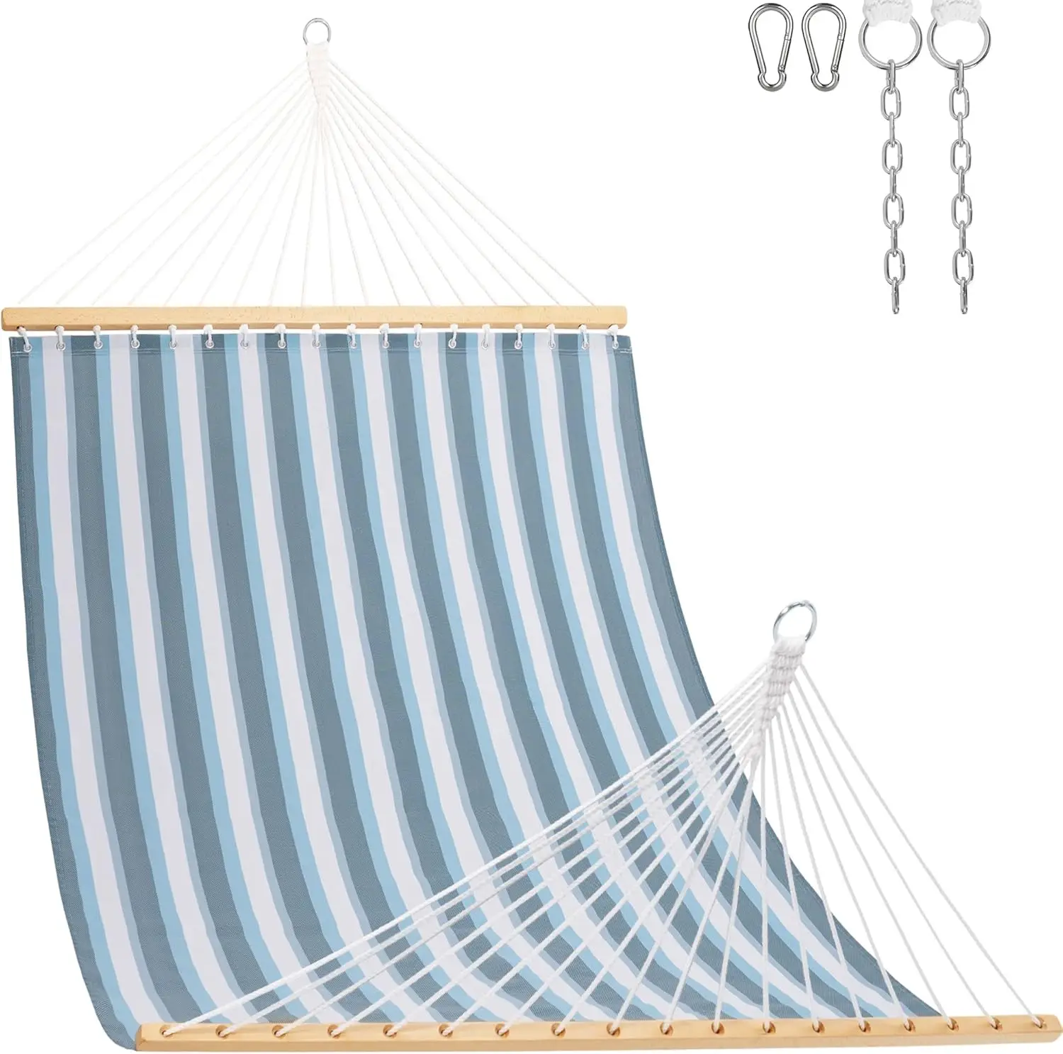Double Hammock with Spreader Bar for 2 Persons, Quick Dry Textilene Fabric, 450 lbs Capacity for Outdoor Patio Beach Poolside