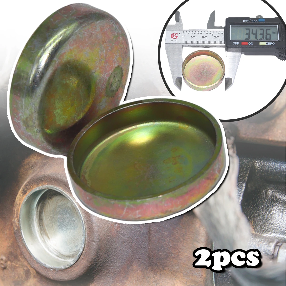 

2X34mm Engine Core Plug Zinc Plated Cup Expansion Welch Block Freeze Cap Cylinder Head Hole Frost Plug Cover Replacement Parts