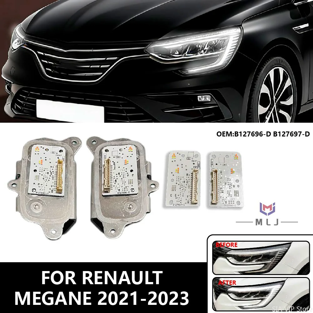 FOR Renault Megane 2021-2023 White Light Chip Module LED Headlight Daytime Running B127696-D B127697-D 260556623R 260551566R