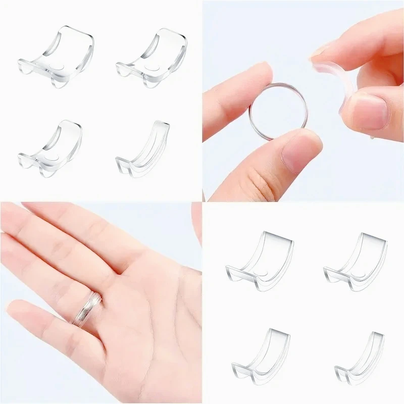 Resin Ring Size Adjuster Set - 8pcs Invisible Ring Sizer for Loose Rings - Multiple Finger Sizes,