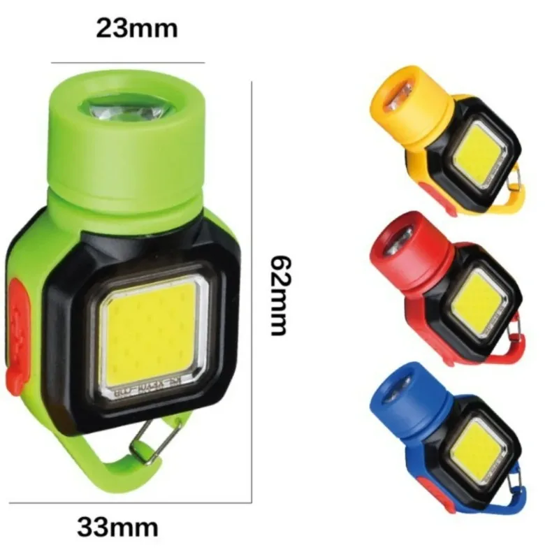 COB Portable Keychain Light USB Rechargeable LED Work Light Flashlight for Outdoor Camping Emergency for Camping Emergency