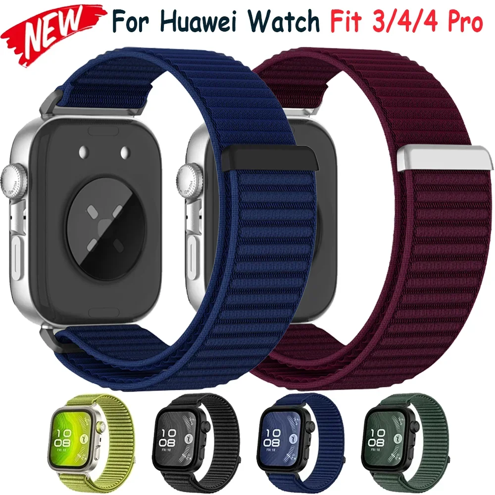 Sport Nylon geflochtenes Schlaufenarmband für Huawei Watch Fit 4/4 Pro, bequemes, atmungsaktives Armband, Huawei Watch Fit 3-Band-Zubehör