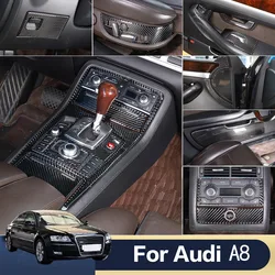 Per Audi A8 D3 D4 2004-2012 Soft Carbon Fiber Car Central Control Panel Sticker adesivi per la decorazione della porta accessori per auto