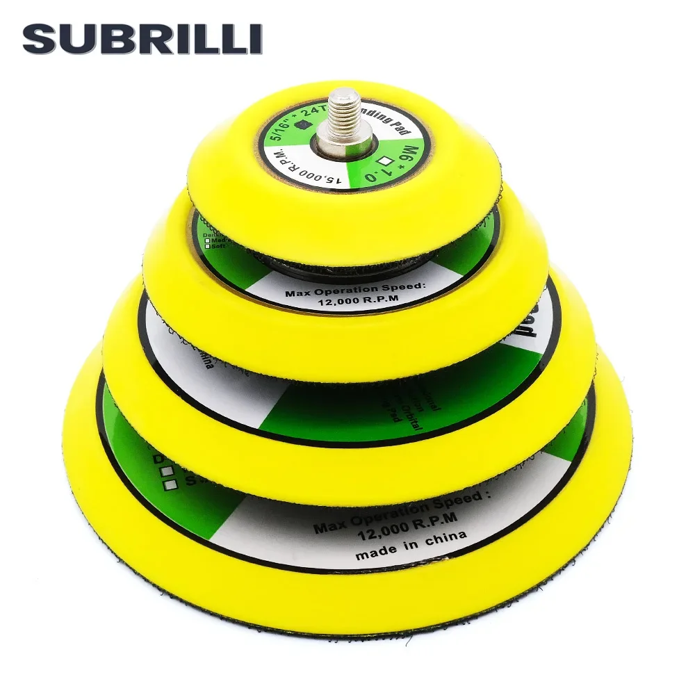 Carro polimento lixar almofadas de apoio, placas Backer, gancho e laço, Air Sander lustrando disco, 3 ", 4", 5 ", 6 set, 5/16" * 24