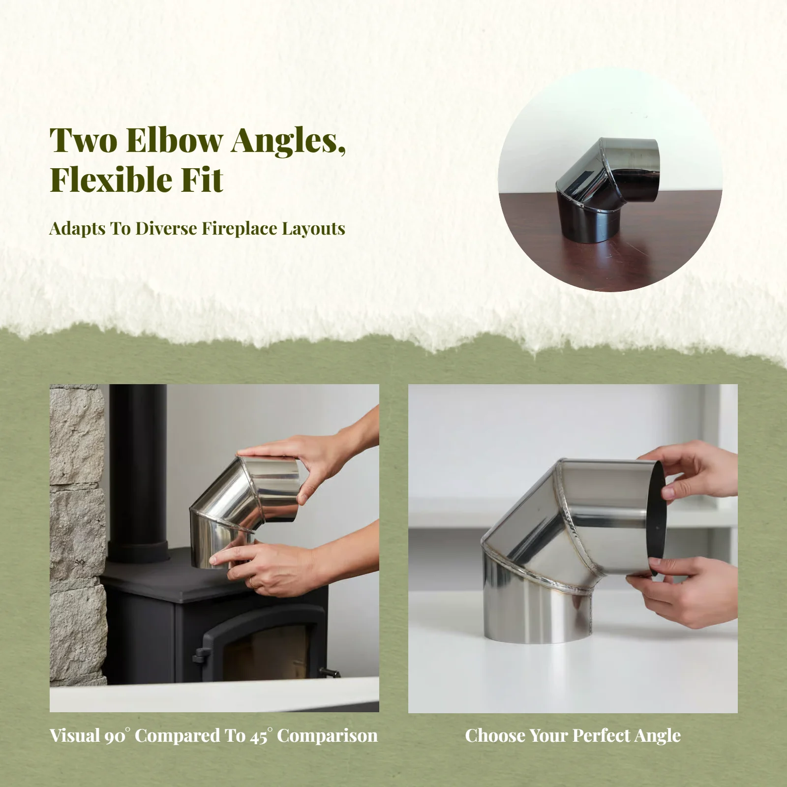 

Black Chimney for Fireplace Sturdy, Heat Resistant