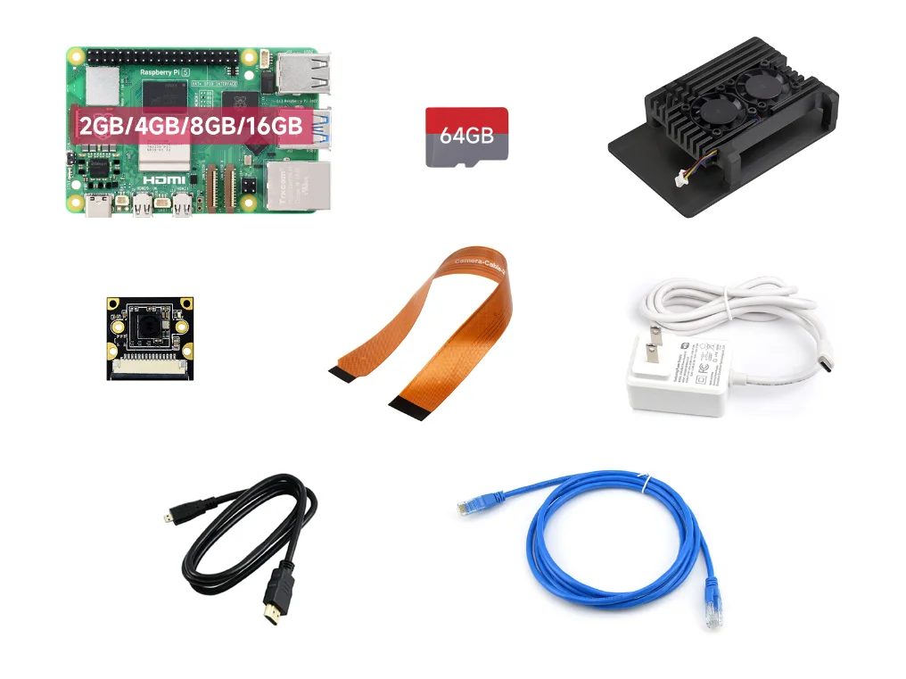 كمبيوتر Raspberry Pi 5 ذو لوحة واحدة 2.4 جيجا هرتز رباعي النواة 64 بت ARM Cortex-A76 4K HDMI شاشة مزدوجة 16 جيجابايت رام WiFi 6 BT 5.0 #4