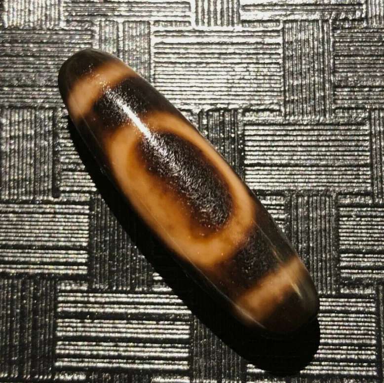 Ultra Magic Power Tibetan Old Agate Heaven&Earth Totem dZi Bead 11*37mmC019