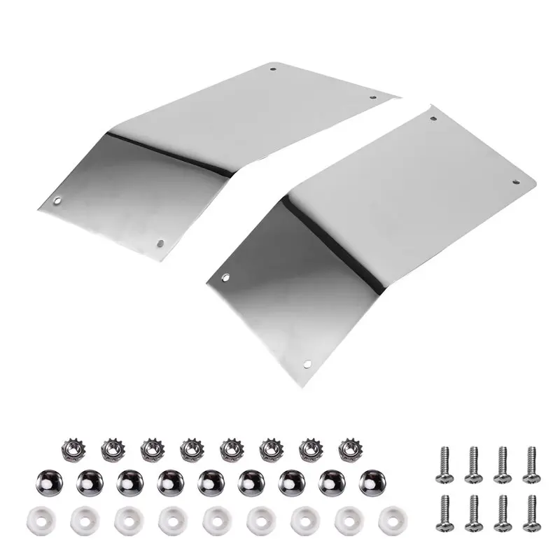 AB61-Iron Chrome Trunk Anti-Kick Plate Left+ Right Rear Saddlebag Kick Plates With Screws For Honda Goldwing GL1500S 1988-2000