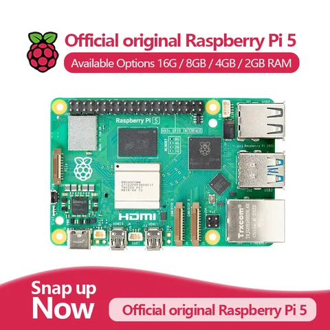 공식 오리지널 Raspberry Pi 5 Cortex-A76 Linux 2GB 4GB 8GB 16GB Arm 보드 Python 프로그래밍 PCIe 기가비트 이더넷 USB3.0