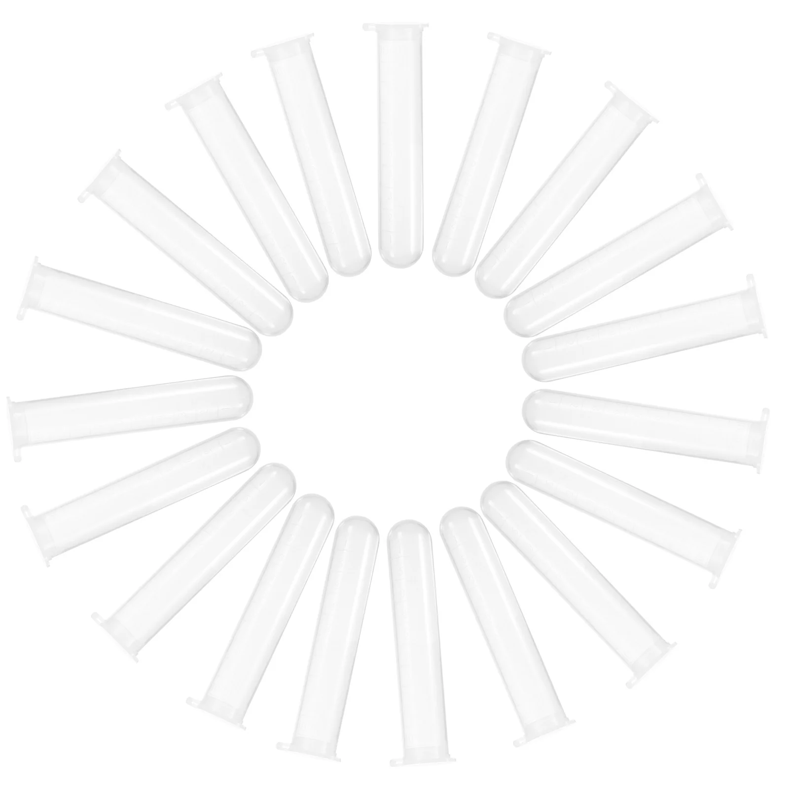 50Pcs Clear Plastic Test Tubes with Lids Small Vials for Sample Storage Portable Liquid Powder Container Sturdy Reusable Testing