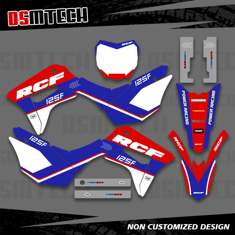 

DSMTECH For HONDA CRF 125F CRF125F 2019 2020 2021Full Graphics Decals Stickers Motorcycle Background Custom 001