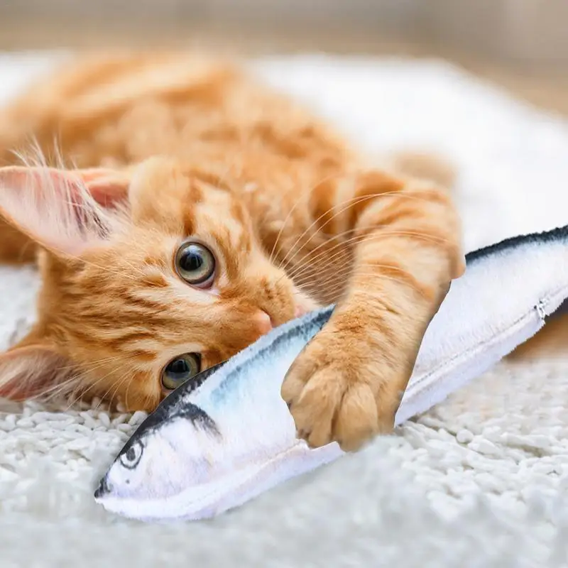 Flopping Fish Cat Toy Fish Catnip Toys Moving Cat Kicker Toy Floppy Fish Animal Toy Cat Chew Toy Interactive Cat Toys For Cat