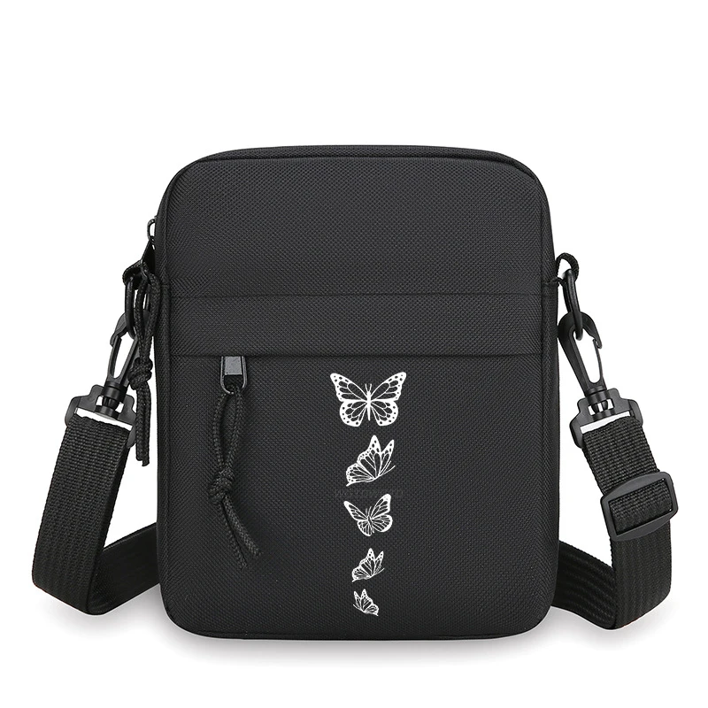 Vintage Butterfly Street Style Shoulder Bag，fashion Butterfly Harajuku Graphic Messenger Bag，women Men Zipper Mobile Phone Bag