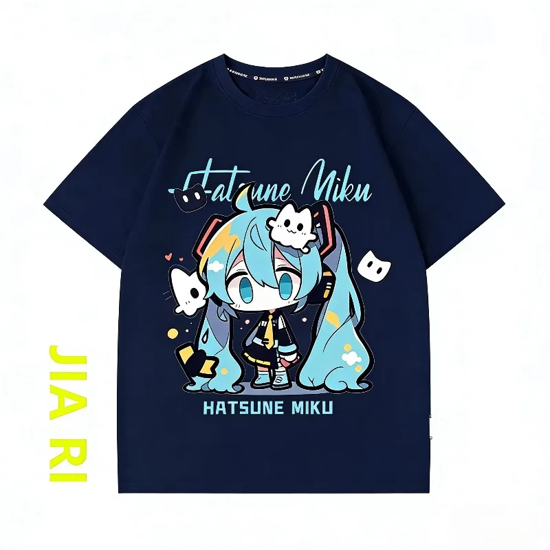Anime Short Sleeved Cotton T-shirt First Tone Co Branded Surrounding Future MIKU Printed New Men's and Women's Short Sleeves