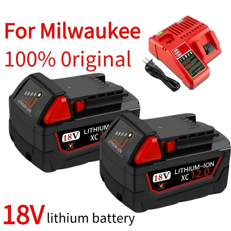 

100% For Milwaukee M18 18V 12000mAh Lithium Replacement Battery For Milwaukee 48-11-1860 48-11-1850 48-11-1840 Tool Battery