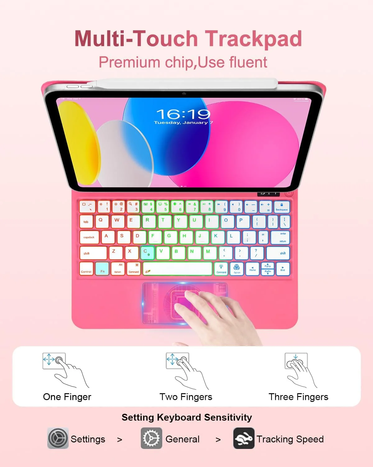 Magic Keyboard Case For iPad 11th Gen A16 11 inch A3354 A3355 A3356 10th Generation 10.9" A2696 Folio Cover Backlit Touchpad view 5