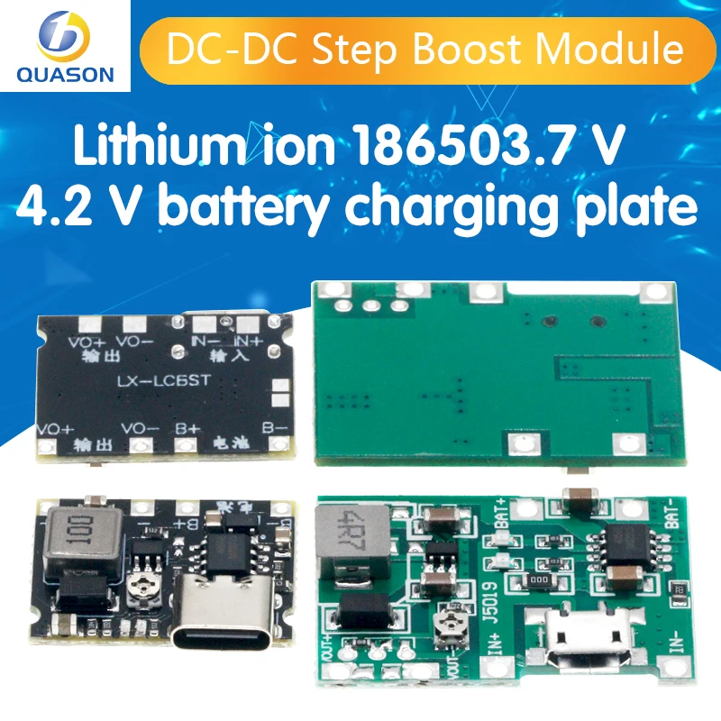 Placa de carga de batería de iones de litio, módulo de refuerzo de DC-DC, 18650, 3,7 V, 4,2 V, 10 Uds.