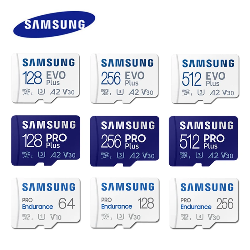 SAMSUNG-Carte mémoire EVO Plus Micro SD 64 Go Classe 10 U1 Carte MicroSD C10 UHS-I SancFlash 128 Go 256 Go 512 Go U3 4K Micro SDXC