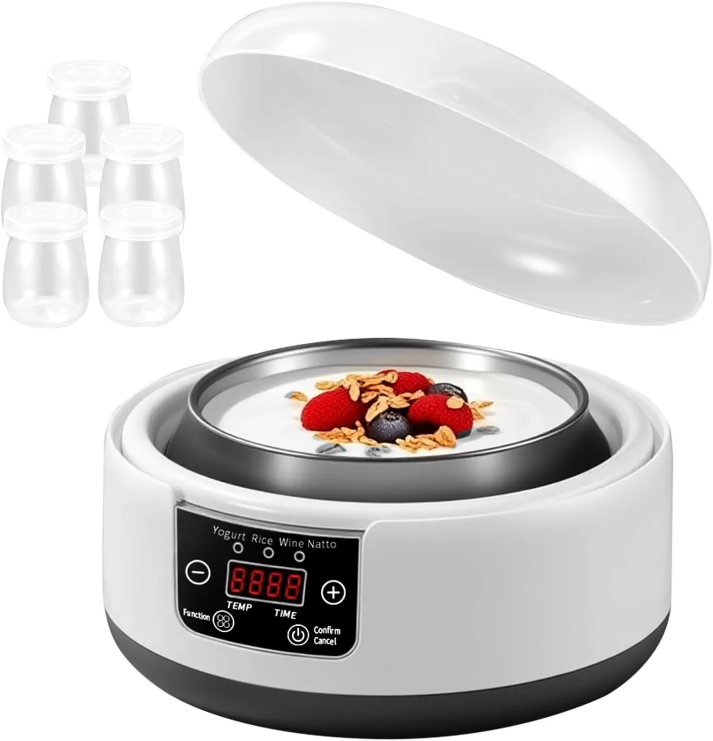 

36-Hour Automatic Yogurt Maker, 1.2L Digital with LCD Display, Temperature Control, Multi-Function Probiotic Yogurt Machine