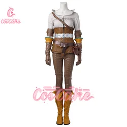 Gioco Cirilla Witch Ciri Women Cosplay Costume superhero Wizard armor Outfit guanti da cacciatore stivali Halloween Carnival Role Play