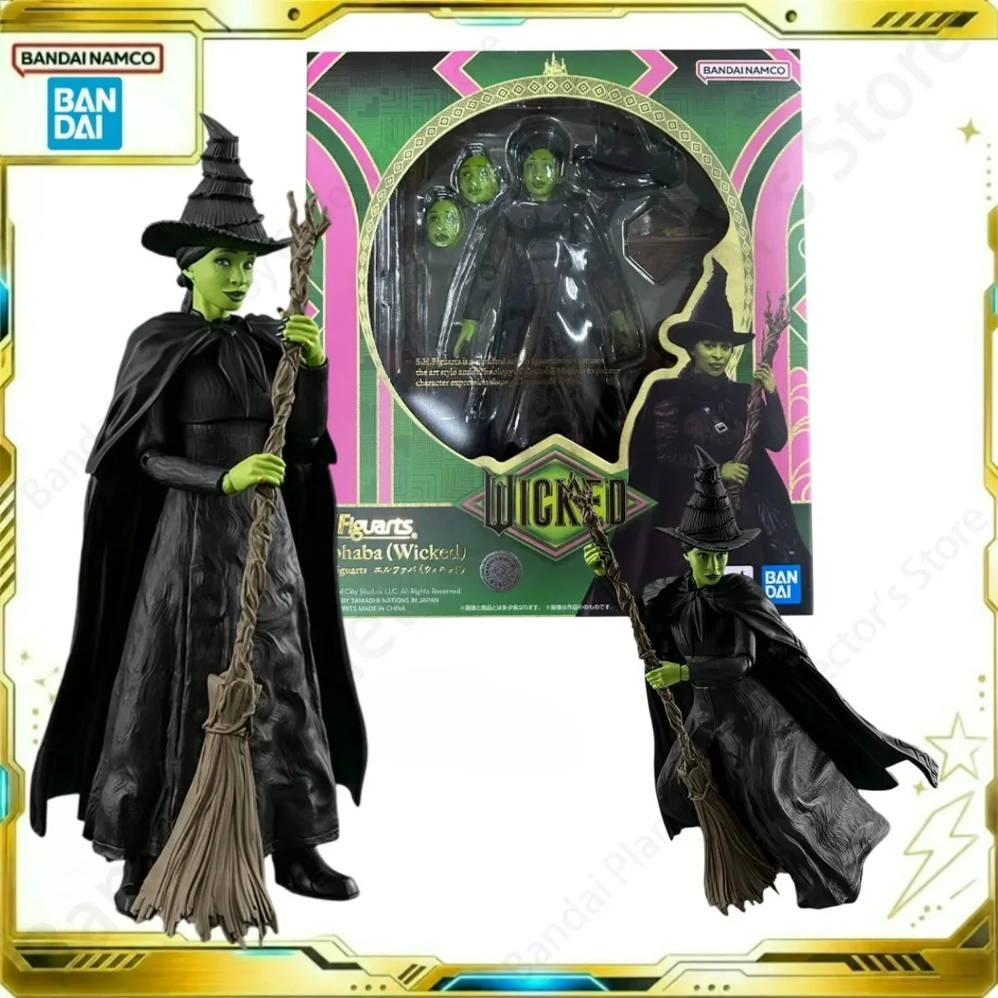 Bandai Action Original Wicked Model Anime SHF Elphaba Wicked Figure Building Collectibles Model Kit Gift For Fans